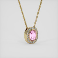 3.04 Ct. Pink Sapphire Pendant, 18K Yellow Gold 2