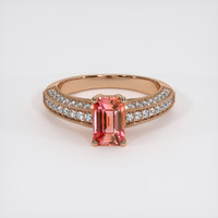1.13 Ct. Padparadscha Sapphire Ring, 14K Rose Gold 1