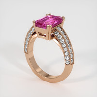 3.53 Ct. Pink Sapphire Ring, 14K Rose Gold 2