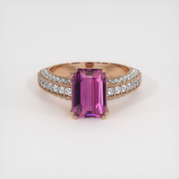 3.04 Ct. Pinkish Purple Sapphire Ring, 18K Rose Gold 1