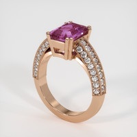 3.04 Ct. Pinkish Purple Sapphire Ring, 18K Rose Gold 2