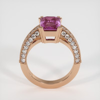 3.04 Ct. Pinkish Purple Sapphire Ring, 18K Rose Gold 3