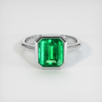 2.96 Ct. Emerald Ring, Platinum 950 1