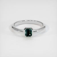 0.74 Ct. Greenish Blue Sapphire Ring, Platinum 950 1