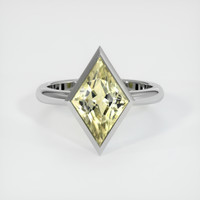 3.20 Ct. Yellowish Green Sapphire Ring, Platinum 950 1