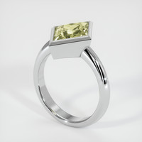 3.20 Ct. Yellowish Green Sapphire Ring, Platinum 950 2