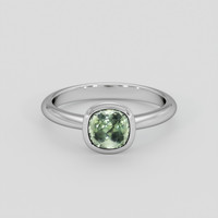 1.34 Ct. Green Sapphire Ring, Platinum 950 1