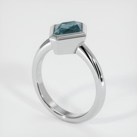 2.40 Ct. Bluish Green Sapphire Ring, Platinum 950 2