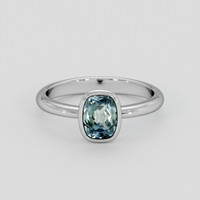 1.16 Ct. Greenish Blue Sapphire Ring, Platinum 950 1