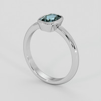 1.16 Ct. Greenish Blue Sapphire Ring, Platinum 950 2