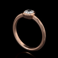 0.51 Ct. Sapphire Ring, 14K Rose Gold 2