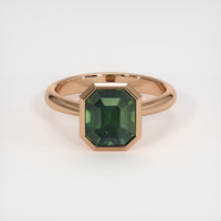 3.66 Ct. Green Sapphire Ring, 14K Rose Gold 1