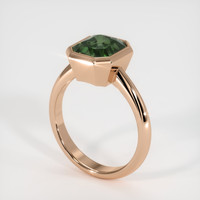 3.66 Ct. Green Sapphire Ring, 14K Rose Gold 2