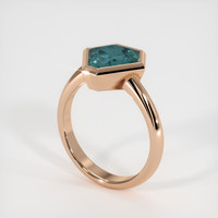 2.67 Ct. Greenish Blue Sapphire Ring, 14K Rose Gold 2