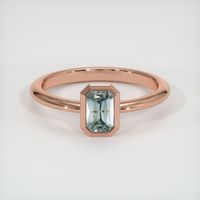 0.76 Ct. Bluish Green Sapphire Ring, 14K Rose Gold 1