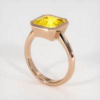 4.06 Ct. Yellow Sapphire Ring, 14K Rose Gold 2
