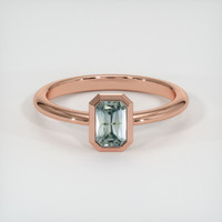 0.76 Ct. Bluish Green Sapphire Ring, 18K Rose Gold 1