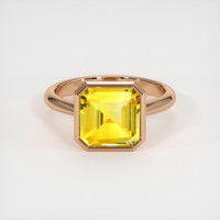 4.06 Ct. Yellow Sapphire Ring, 18K Rose Gold 1