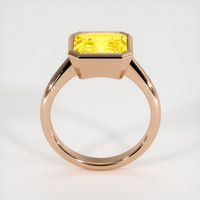 4.06 Ct. Yellow Sapphire Ring, 18K Rose Gold 3