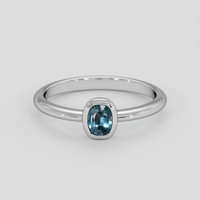 0.30 Ct. Greenish Blue Sapphire Ring, Silver 1