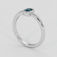 0.30 Ct. Greenish Blue Sapphire Ring, Silver 2