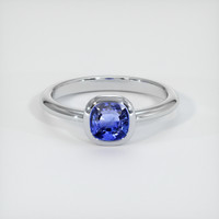 0.86 Ct. Blue Sapphire Ring, 10K White Gold 1