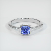 0.79 Ct. Blue Sapphire Ring, 10K White Gold 1