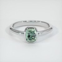 0.73 Ct. Green Sapphire Ring, 10K White Gold 1