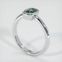 0.73 Ct. Green Sapphire Ring, 10K White Gold 2