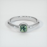 0.76 Ct. Yellowish Green Sapphire Ring, 10K White Gold 1