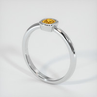 0.61 Ct. Orangish Yellow Sapphire Ring, 10K White Gold 2