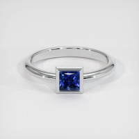 0.46 Ct. Blue Sapphire Ring, 14K White Gold 1