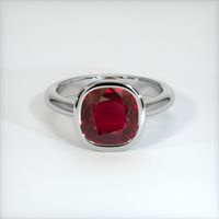 3.36 Ct. Ruby Ring, 14K White Gold 1