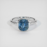5.58 Ct. Greenish Blue Sapphire Ring, 14K White Gold 1