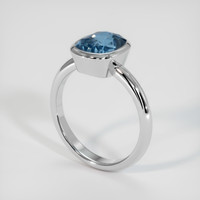 5.58 Ct. Greenish Blue Sapphire Ring, 14K White Gold 2