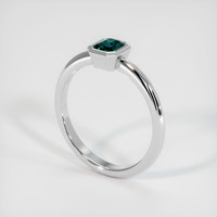 0.74 Ct. Greenish Blue Sapphire Ring, 14K White Gold 2