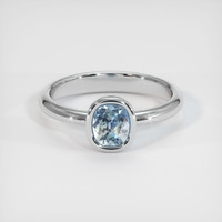0.62 Ct. Sapphire Ring, 14K White Gold 1