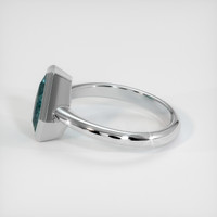 2.67 Ct. Greenish Blue Sapphire Ring, 14K White Gold 4