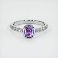 0.87 Ct. Sapphire Ring, 14K White Gold 1