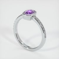 0.87 Ct. Sapphire Ring, 14K White Gold 2