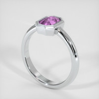 0.69 Ct. Purplish Pink Sapphire Ring, 14K White Gold 2