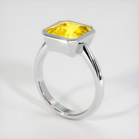 4.06 Ct. Yellow Sapphire Ring, 14K White Gold 2