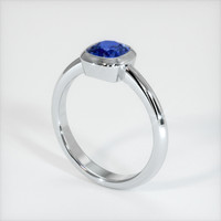 0.69 Ct. Sapphire Ring, 18K White Gold 2