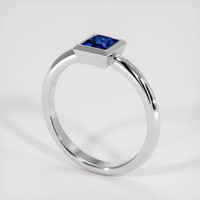 0.46 Ct. Blue Sapphire Ring, 18K White Gold 2