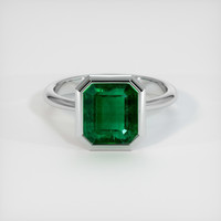 3.16 Ct. Emerald Ring, 18K White Gold 1