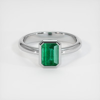 1.32 Ct. Emerald  Ring - 18K White Gold