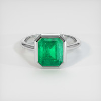 2.93 Ct. Emerald Ring, 18K White Gold 1