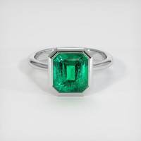 3.12 Ct. Emerald Ring, 18K White Gold 1