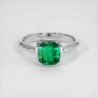 2.04 Ct. Emerald Ring, 18K White Gold 1