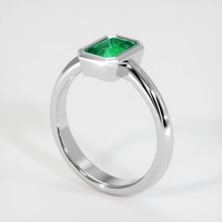 Men's Emerald Ring 0.74 Ct. 18K White Gold Preview